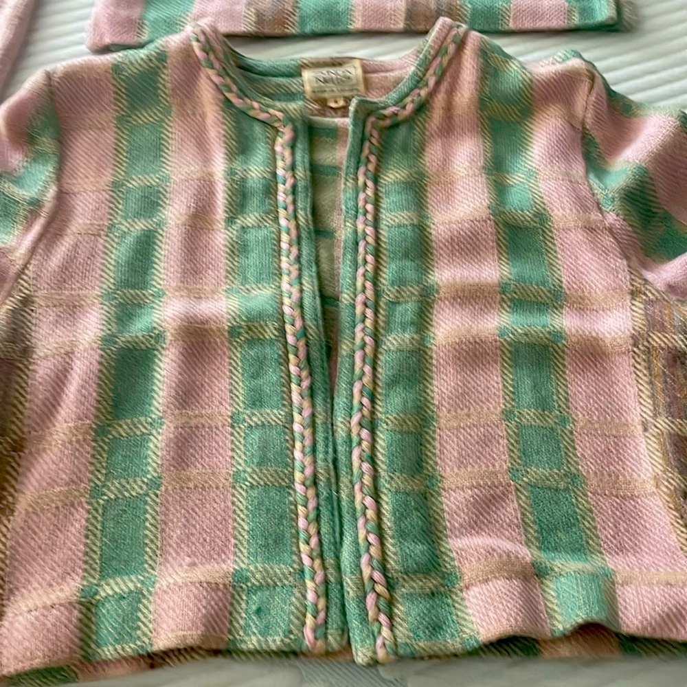 Vtg 90's  3 piece set  ZONDA NELLIS   Shell Top script Blouse S